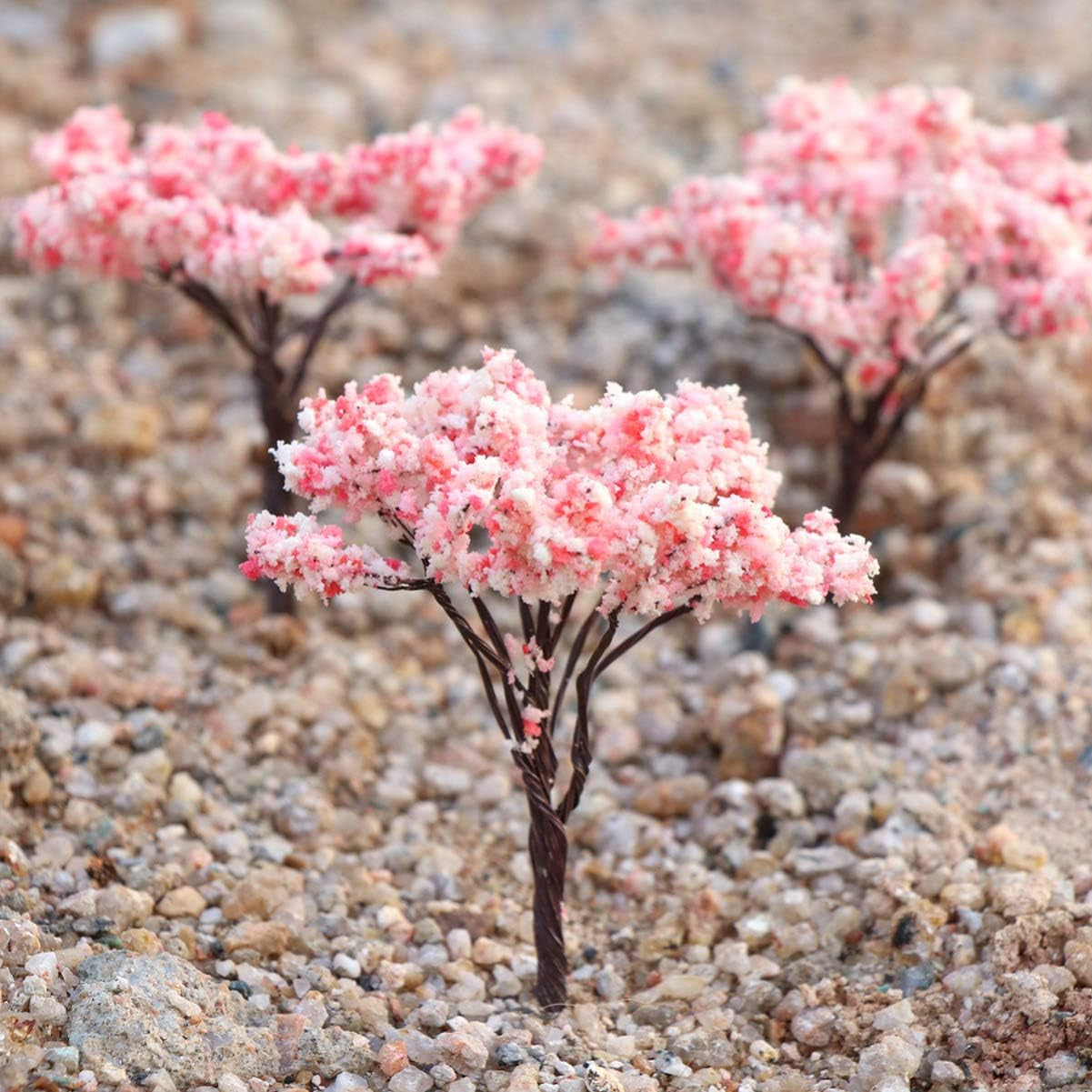 10Pcs Miniature Model for Diorama Scenery Layout Flower Landscape Decor for Train and Park Street Models
