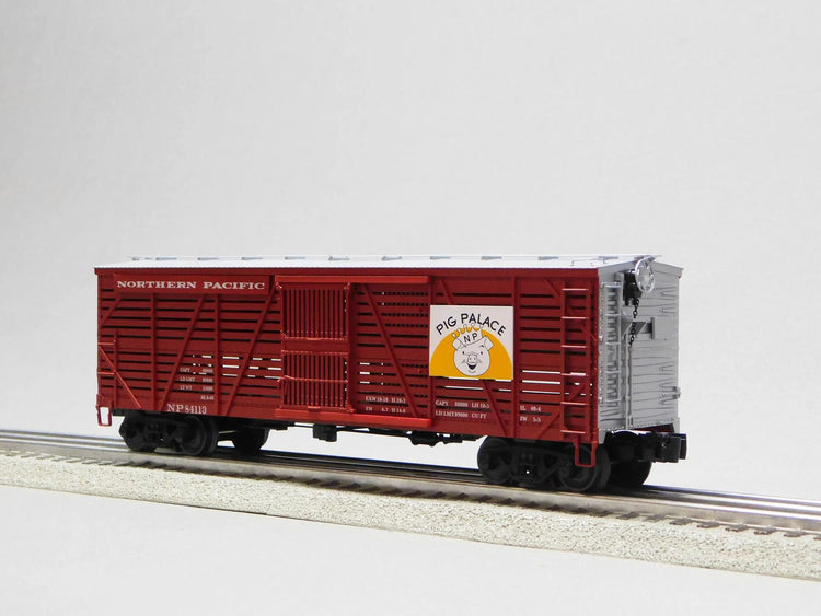 O gauge VISIONLINE Northern Pacific stock car 3-pack model by BYMRR Train Store, detailed model train cars with NP markings