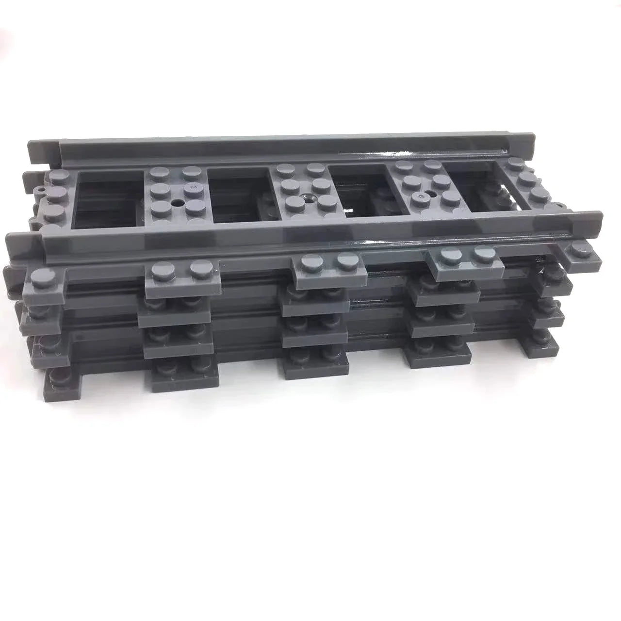 50Pcs/Lot City Trains Train Track Rail Straight Rails Technical Building Blocks Set Bricks Model Kids Classic Toys for Children