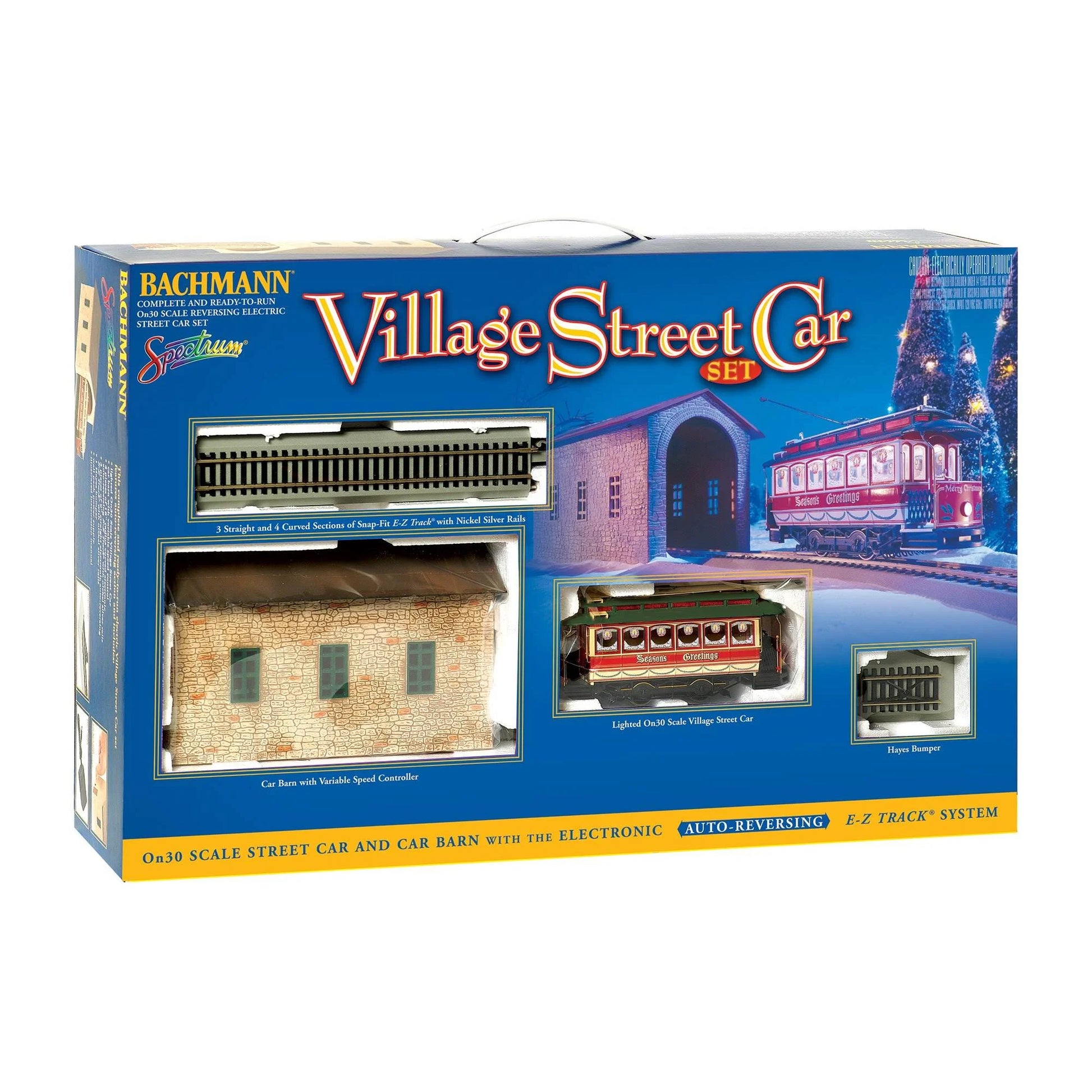 O Scale Christmas Village Streetcar Ready to Run Electric Train Set