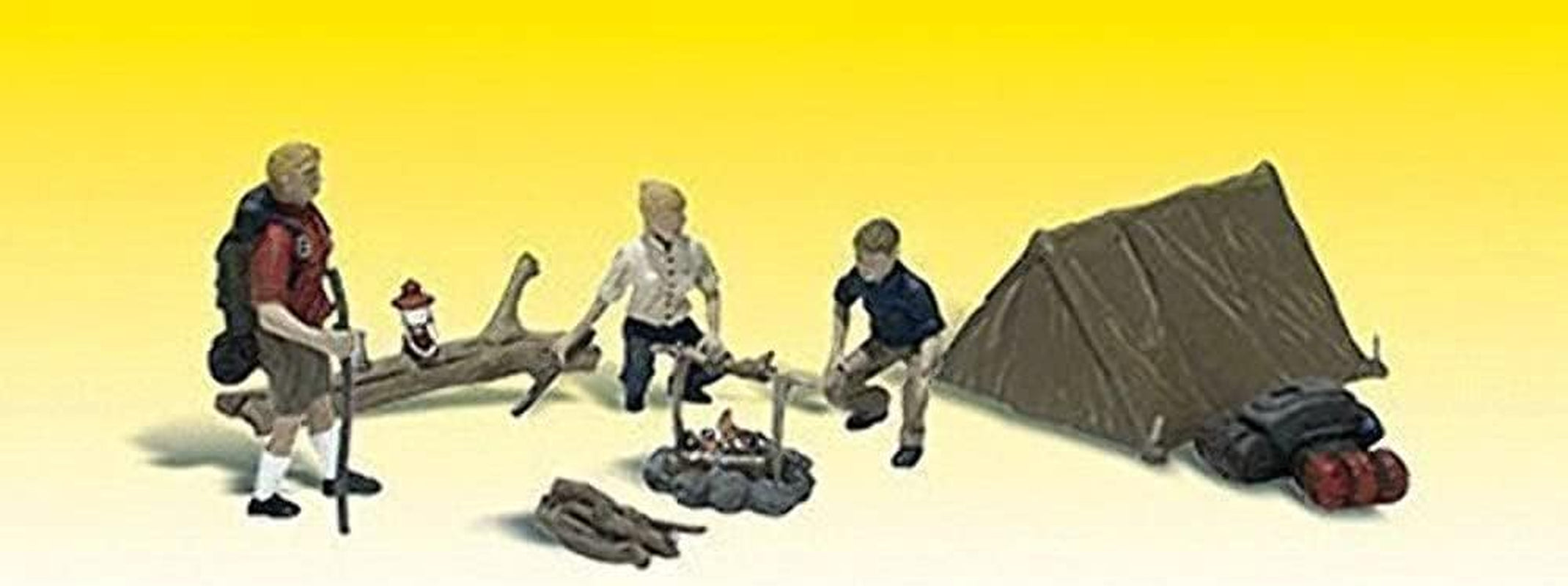 Woodland Scenics O Scale Campers Set with Tent and Accessories (3 Pieces)