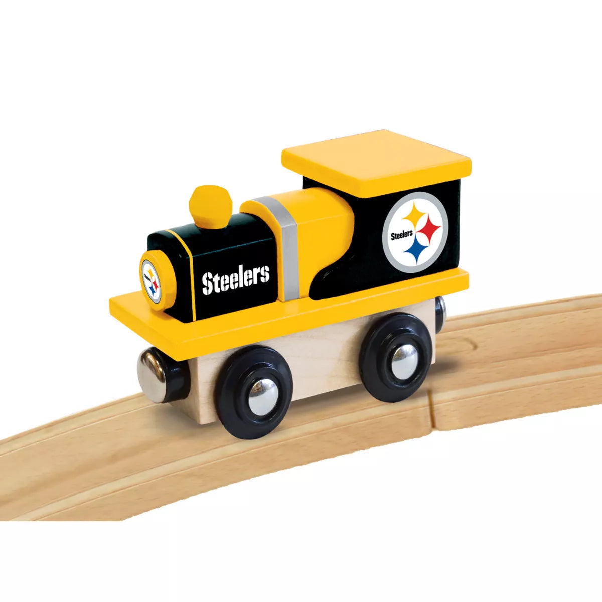 Masterpieces Officially Licensed NFL Pittsburgh Steelers Wooden Toy Train Engine for Kids