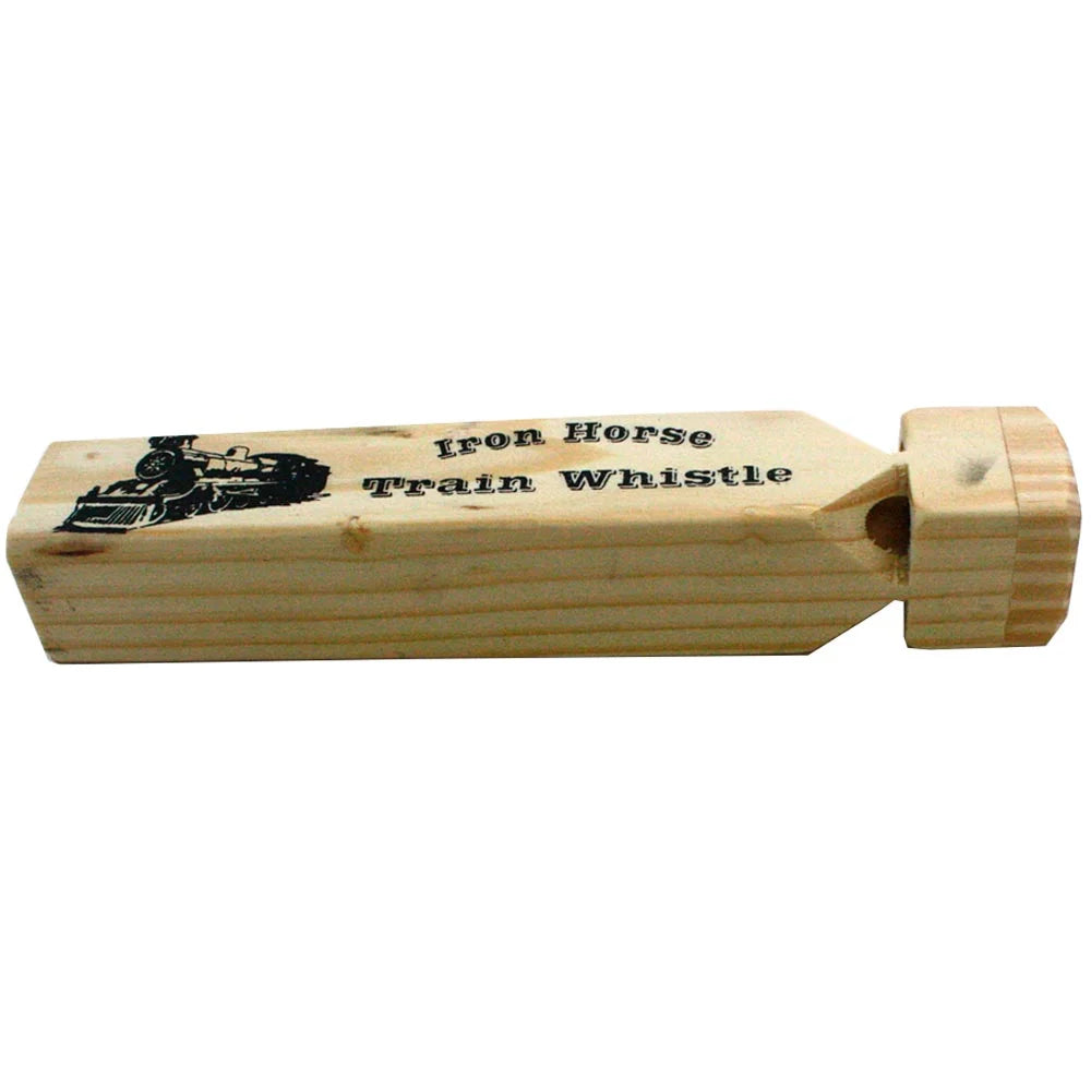 2 X Train Whistle Wooden Iron Engine Sound 7" Choo Choo Noisemaker Kids Toy Gift