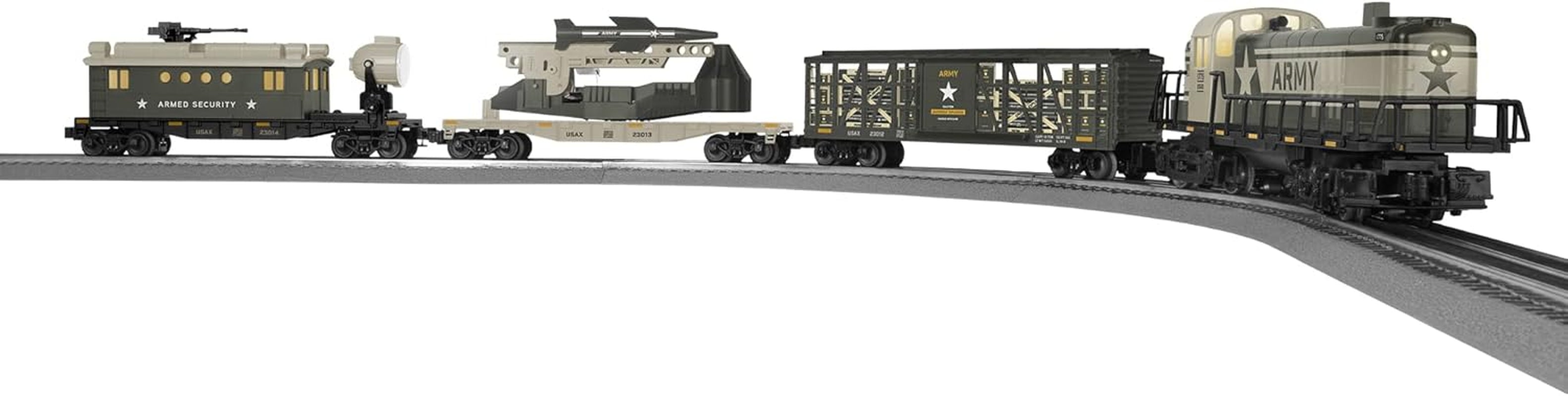 Lionel O Gauge Bluetooth 5.0 Army Freight Electric Train Set with Remote Control
