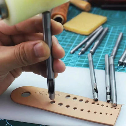 10 PCS Heavy Duty Leather Hollow Hole Punch Set DIY Craft Hand Tools 0.5-5Mm NEW