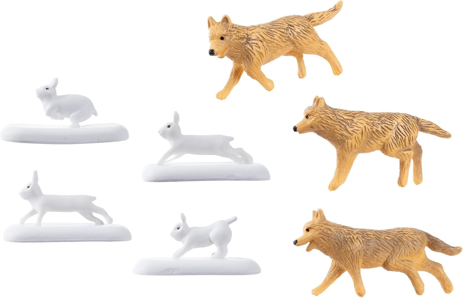 Warner Brothers the Polar Express Wolves & Rabbits Seven Piece Miniature Animal Pack Model Train Accessory (624252)