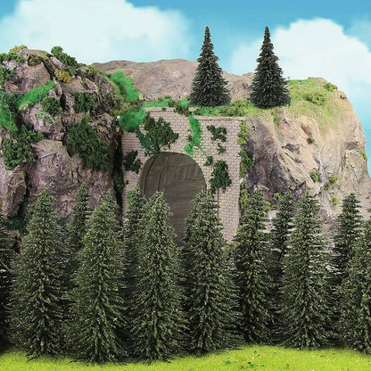 S0806 40PCS Dark Green Pine Model Cedar Trees 2.72 Inch (69Mm) for Model Railroad Scenery Landscape Layout HO Scale New (2.7Inch)