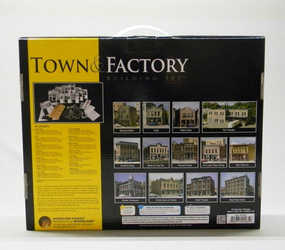 N Scale Town and Factory Building Set by Woodland Scenics