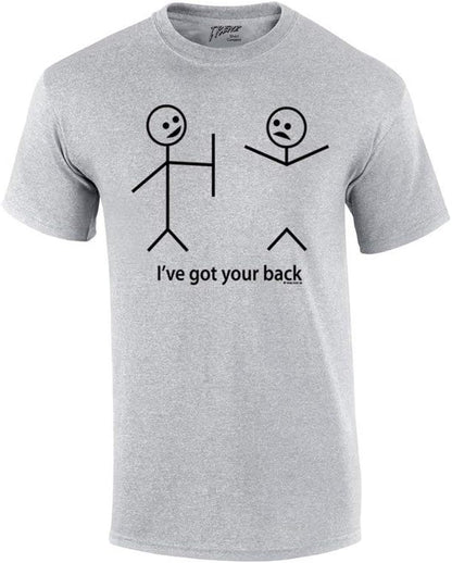 Humorous Short Sleeve T-Shirt Featuring Stick Figures and Witty Phrases