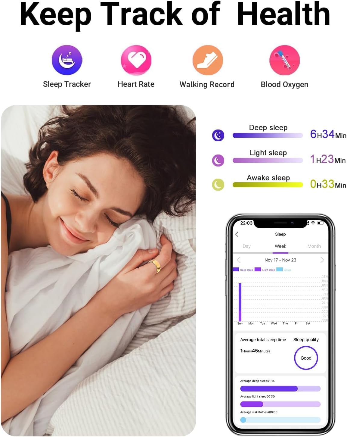 2025 Smart Health Tracker Ring - Waterproof Fitness Monitor with Sleep, Heart Rate, Blood Oxygen, Step & Calorie Tracking, Includes Charging Case - Sleek Silver Design