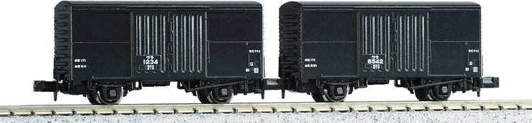 Set of 2 BYMRR Train Store 8025 N gauge Wala 1 railway model freight cars on track, detailed miniature train cars for model railroading.