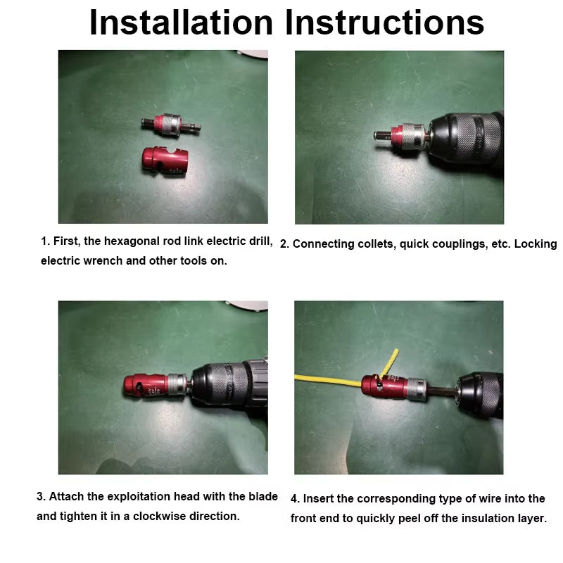 Electric Wire Stripper - High-Speed Wire Peeling Tool for Power Drill and Wire Stripping Applications