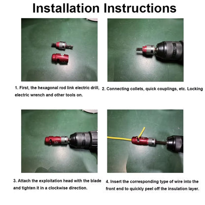 Electric Wire Stripper - High-Speed Wire Peeling Tool for Power Drill and Wire Stripping Applications
