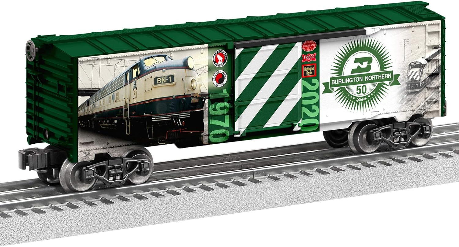 Lionel Burlington Northern Electric O Gauge Model Train Cars - Limited Edition 50th Anniversary MUSA Boxcar