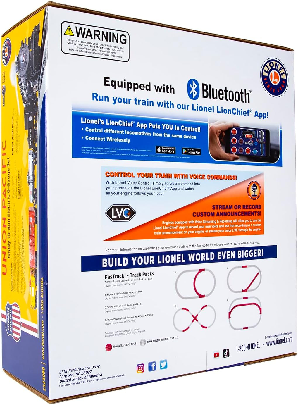 Lionel Union Pacific Flyer LionChief 5.0 Electric O Gauge Train Set with Bluetooth and Remote Control