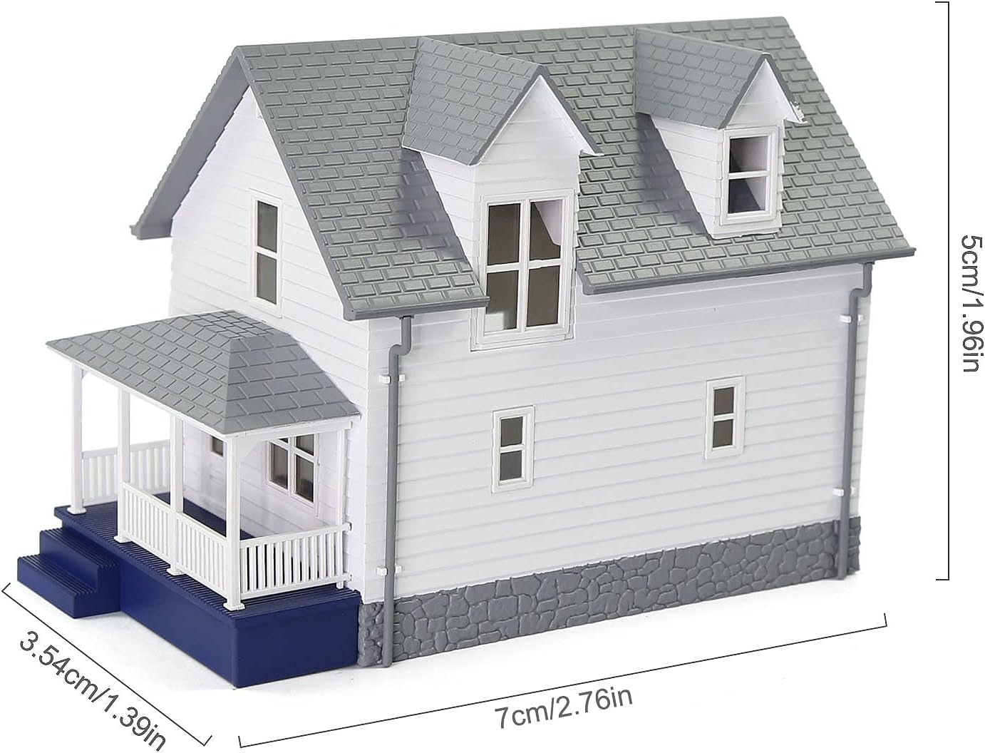 Pre-Assembled Contemporary N Scale Residential House Model for Train Layout Diorama - JZN01 (White)
