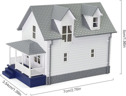 Pre-Assembled Contemporary N Scale Residential House Model for Train Layout Diorama - JZN01 (White)