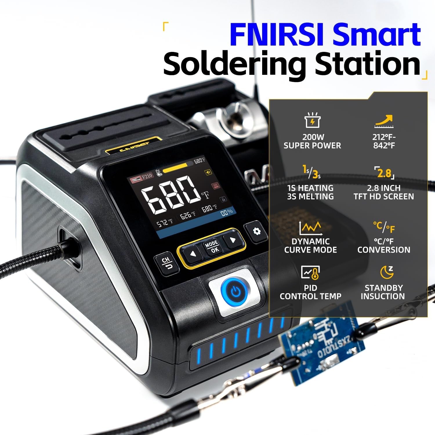 Upgrade your soldering game with the FNIRSI DWS-200 Precision Digital Soldering Station Kit! 🔧✨ Featuring 200W power, multiple tips, and a vibrant full-color display! #SolderingStation #DIYElectronics