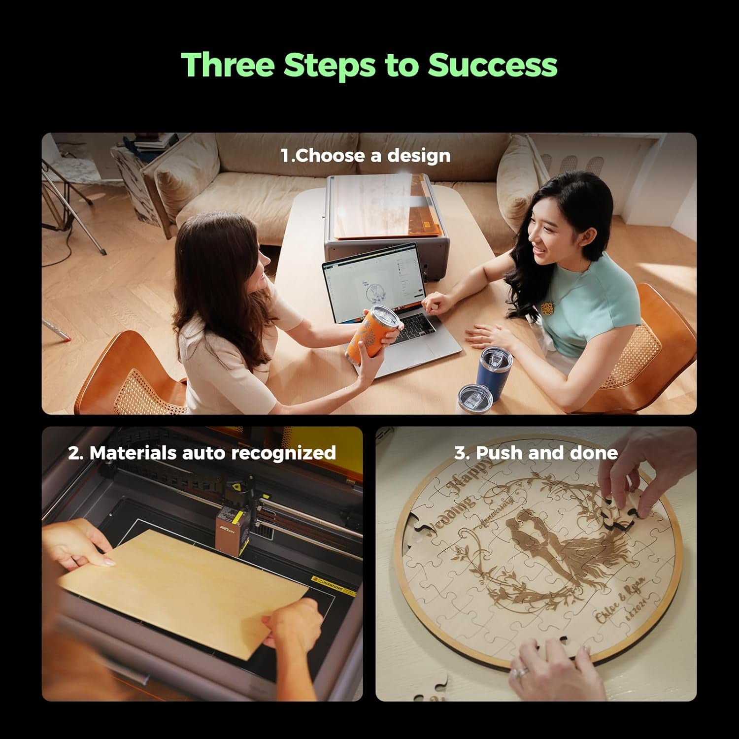 Creality Falcon A1 10W Laser Engraver - 80,000mW Output, Fully Enclosed, 600mm/s Speed, HD Camera Auto Positioning, Pre-Assembled with Smart Material Recognition, Ideal for Wood and Metal, Class 1