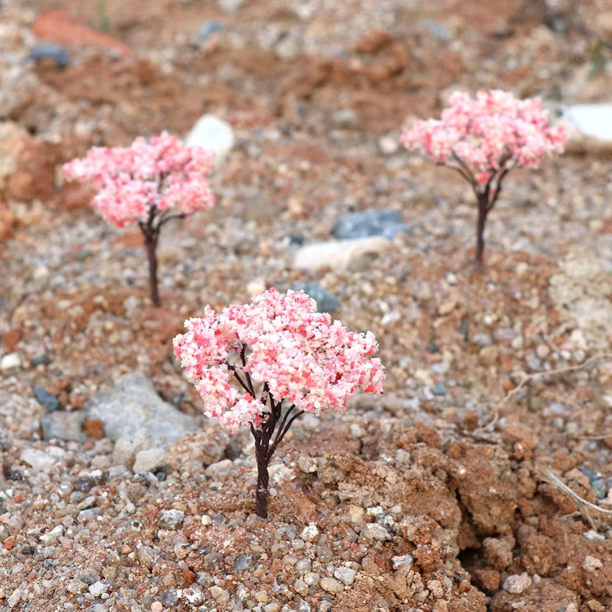 10Pcs Miniature Model for Diorama Scenery Layout Flower Landscape Decor for Train and Park Street Models