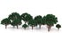 Miniature yellow trees set for N scale model trains and fairy gardens, featuring 20 mixed model trees by Angoily.