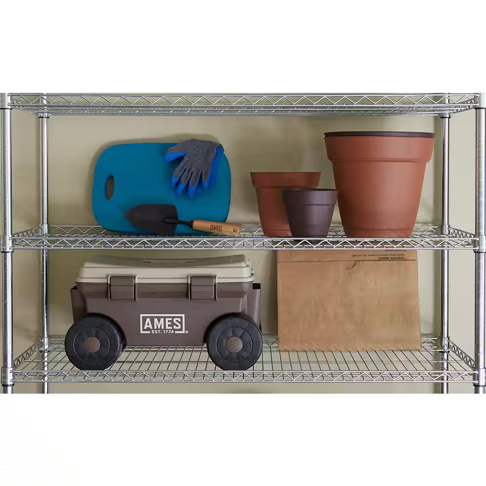 1.5 Cu.Ft. Plastic Rolling and Storage Lawn and Garden Cart
