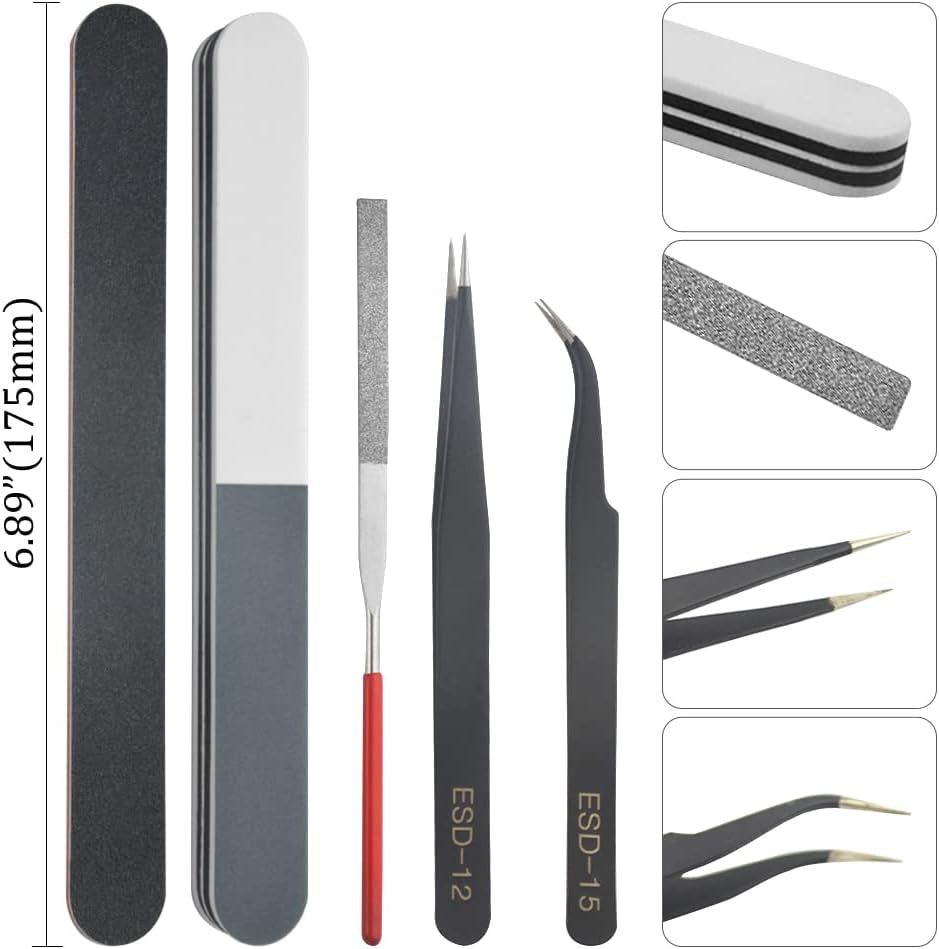 Professional 8 PCS Model Tools Kit Modeler Basic Tools Craft Set Hobby Building Tools Kit for Gundam Car Model Building Repairing and Fixing(A)