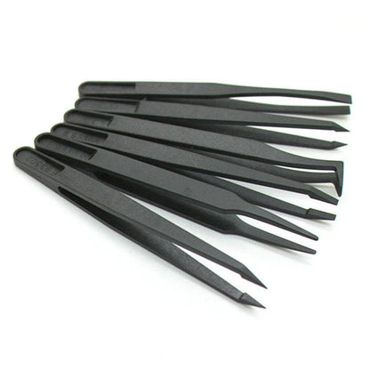 6Pcs Anti-Static Electronic Tweezers Kit ESD Plastic Forceps PCB Repair Hand Tools Set
