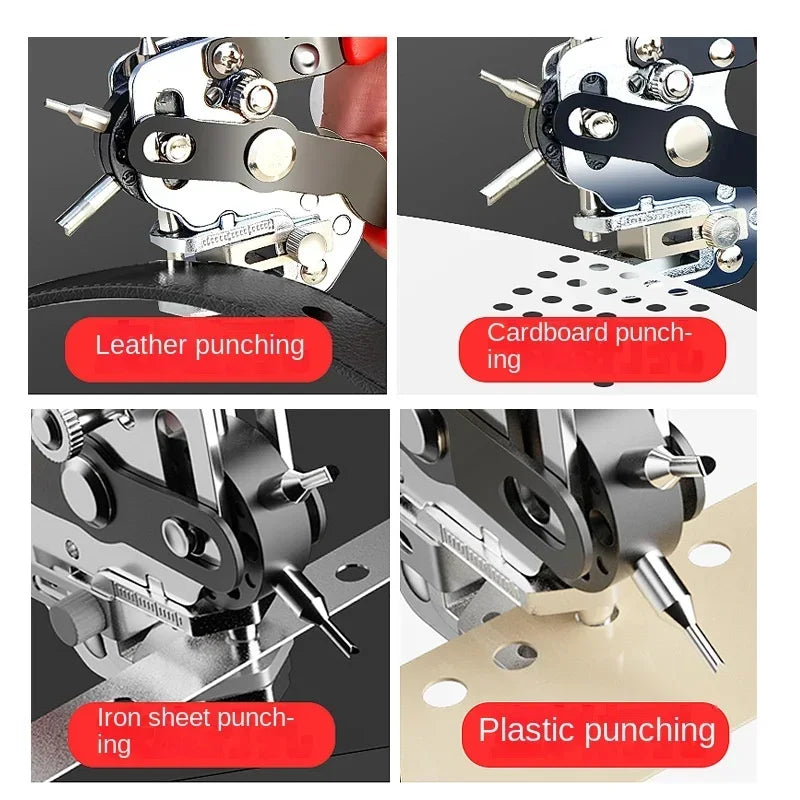 Multi-Function Adjustable Punching Pliers for Leathercraft Aluminiumblech Cloth Paper Eyelet Puncher Hole Positioning Hand Tools