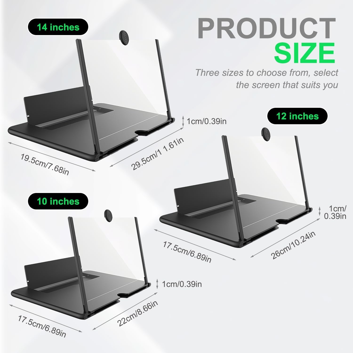 Screen Magnifier for Cell Phone 2026 New Version, Foldable 3D HD Magnifier Pull-Out for Phone Magnifying 10-12Inch Screen Amplifier Smart Mobile Phones Movies (White, 12 Inch HD)