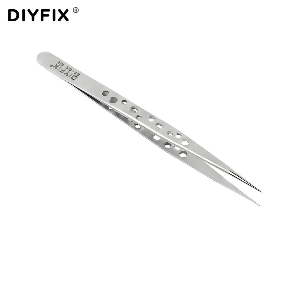 Precision Electronics Tweezers Anti-Static Curved Straight Tip Stainless Forceps Phone Repair Hand Tools Sets