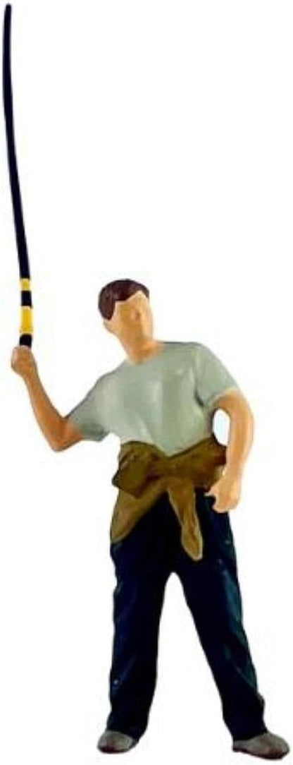 Set of 4 Miniature 1/64 Scale Fishing Figures for DIY Crafts and Photography Props in Scenic Landscapes