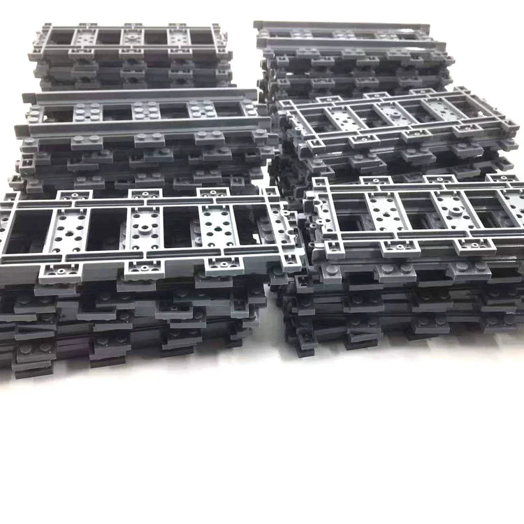 50-piece city train track rail set by BYMRR Train Store with straight rails, building blocks for kids&