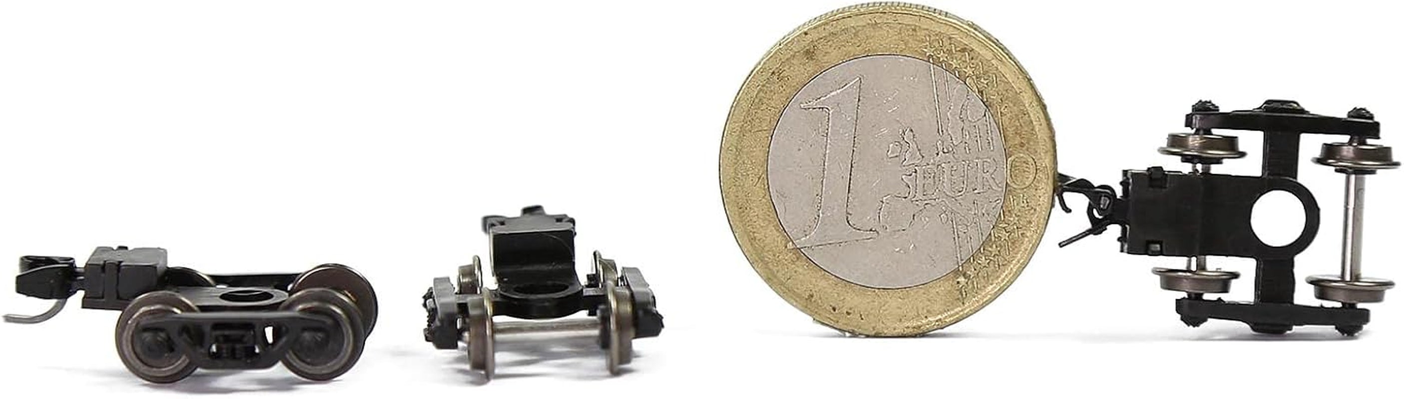 4-Piece N Scale 1:160 Model Train Bogies Coupler with 33" Metal DC Wheels and Screw Washer HP03150