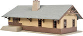 HO scale Walthers Trainline Iron Ridge Station model railroad structure kit with detailed station building and platform.