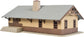 HO scale Walthers Trainline Iron Ridge Station model railroad structure kit with detailed station building and platform.