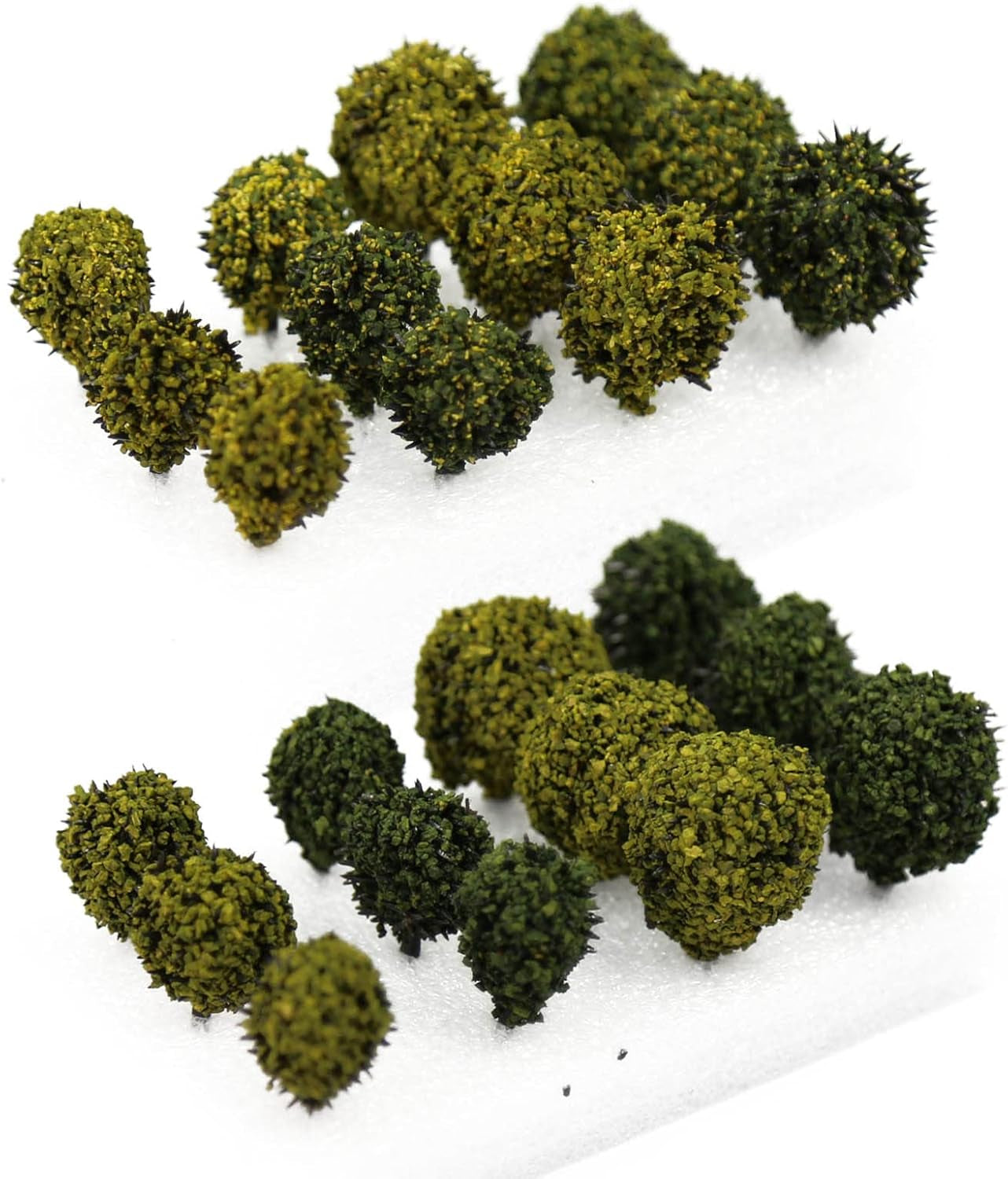Miniature Vegetation Bush Trees with Model Bases for Terrain in War Gaming and DIY Railway Scenery (Set of 24)