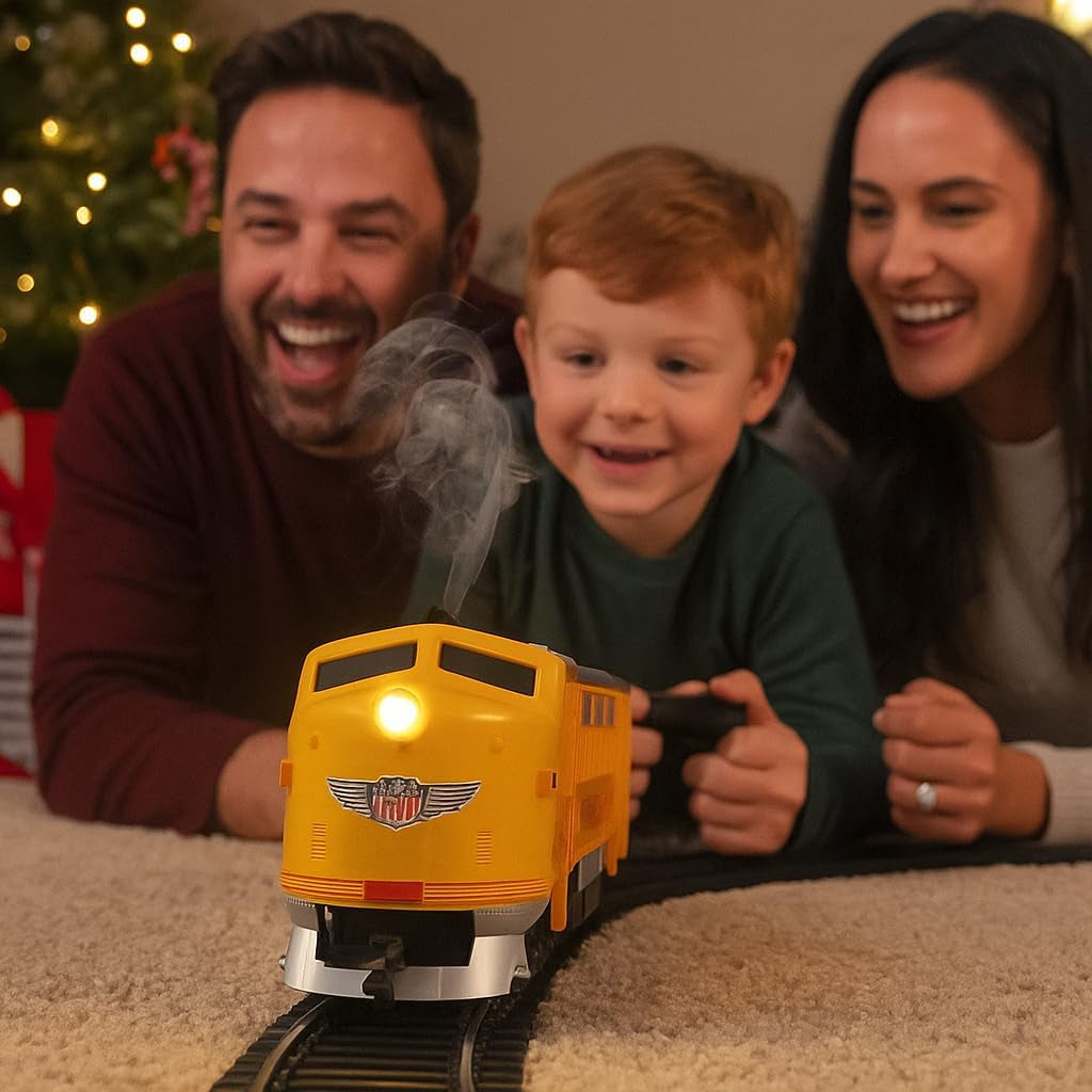 HO Scale 1:87 Union Pacific FF-7 Diesel Locomotive Model Train Set with Electric Controller for Hobbyists and Engineers Ages 16+