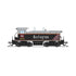 N Scale EMD NW2 Burlington Billboard Locomotive CBQ 9412-B by BLI7487, detailed model with black and yellow paint, realistic design