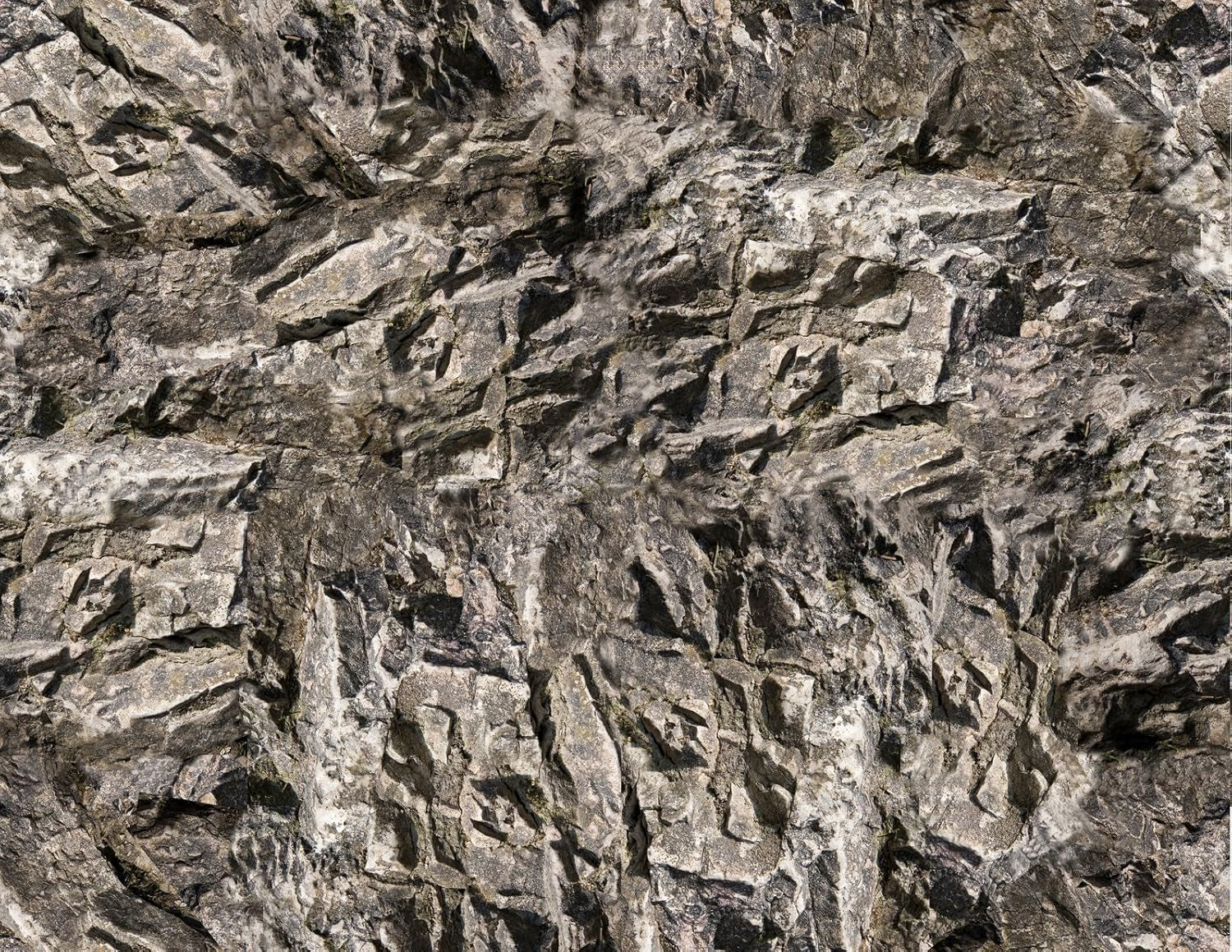 Premium HO Scale Gray Rock Model Train Scenery Paper - Set of 5 Sheets (8.5" x 11") for Realistic Layouts