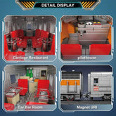 Mould King 12018 train building block kit with colorful train and track pieces, assembled for a detailed model display.