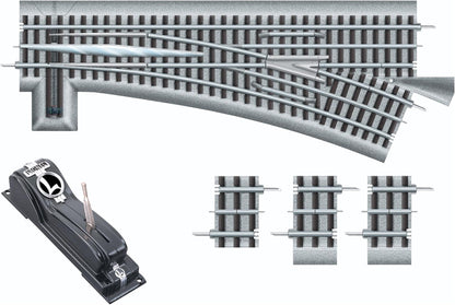 Fastrack 036 Manual Switch, Electric O Gauge, Left Hand, for 14 Years Old and Up