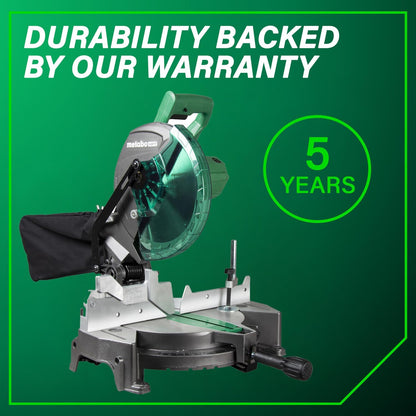10-Inch Compound Miter Saw with 15-Amp Motor, Precision Miter Angles, Single Bevel 0-45°, 24T TCT Blade, Positive Stops, Lightweight Design, Model C10FCGS