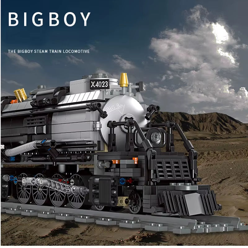 Big Boy Steam Locomotive Building Blocks Set - Classic DIY Railway Track Toy for Educational Fun and Perfect Gifts!