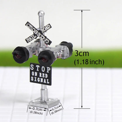 Enhance Your Model Railroad with 2Pcs N Scale LED Crossing Signals - Stop on Red Traffic Block Signal (1:160 Scale)