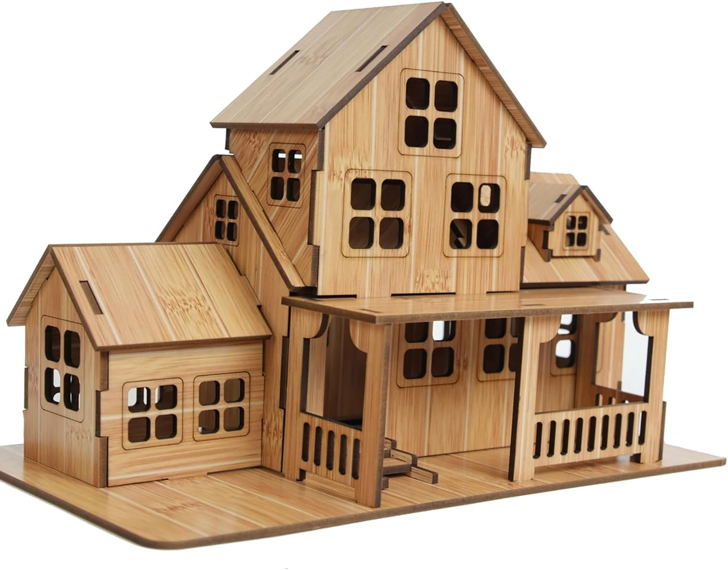 3D Wooden Puzzle Model Kit - Little House Log Cabin, 7.9"x4.7"x5.5", Brain Teaser for Adults (1 Piece)