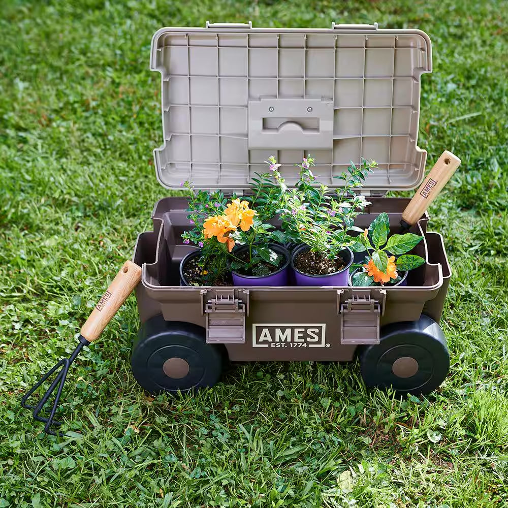 1.5 Cu.Ft. Plastic Rolling and Storage Lawn and Garden Cart