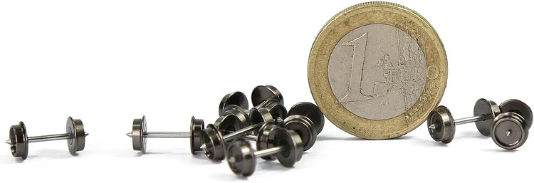 24-Piece N Scale 33" Metal Wheelset with Metal Axles for Model Trains and Trucks - HP05150