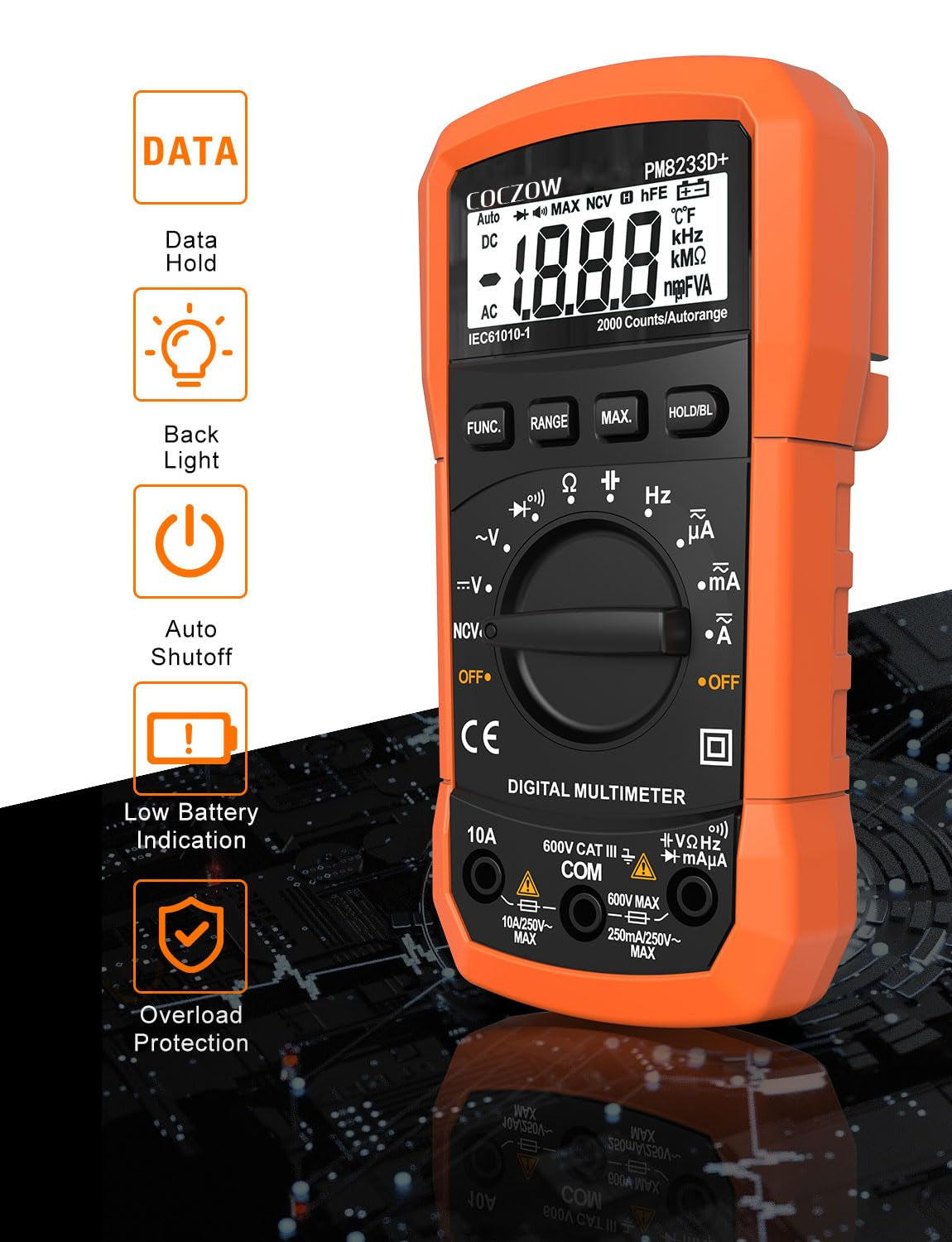 Get Accurate Readings with Our High Sensitivity Digital Multimeter! Perfect for Measuring Voltage, Current, Resistance, and More!