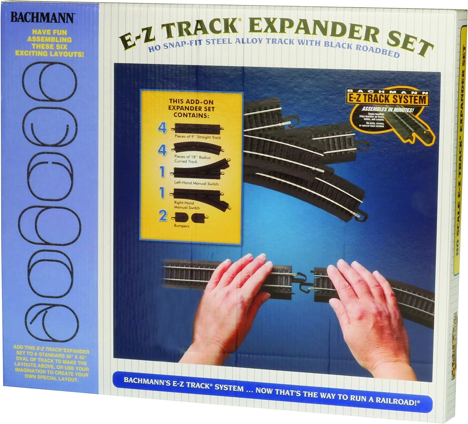 Bachmann Trains Snap-Fit E-Z Track Layout Expander Set - Steel Alloy Rail with Black Roadbed - HO Scale